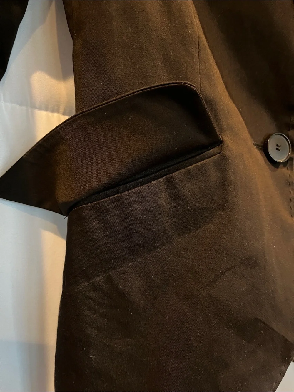 Zara Basic Womens Small Dark Chocolate Brown Single Button Blazer - Picture 6 of 9